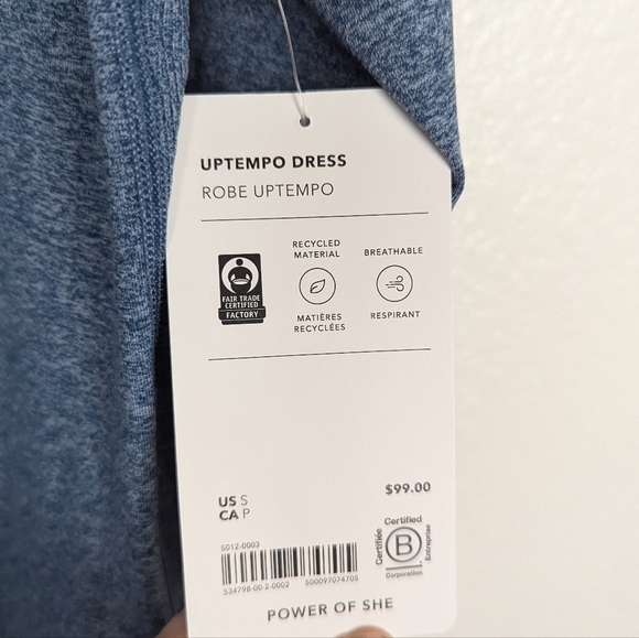 NWT Athleta Uptempo Dress Blue Small - Picture 2 of 3